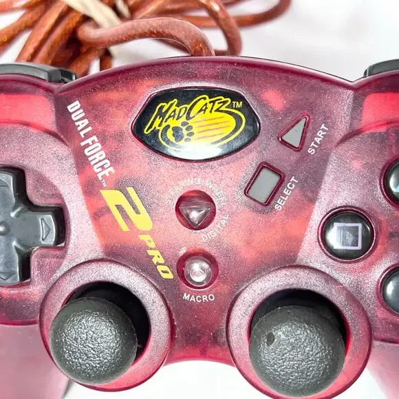 Mad Catz PS2 Dual Force 2 Pro Turbo Controller Red Playstation 2 Wired Working - Picture 9 of 11